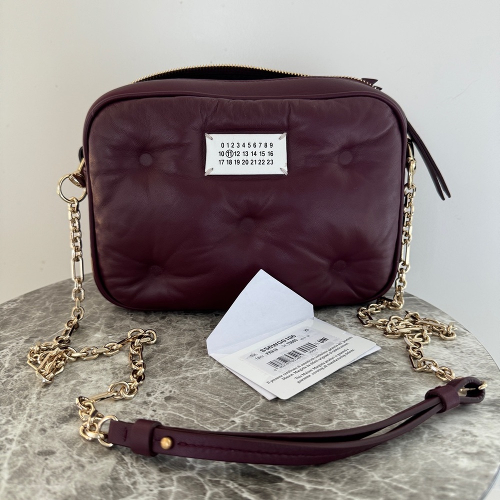 Maison Margiela Glam Slam Box Crossbody/Shoulder/Clutch in Bordeaux